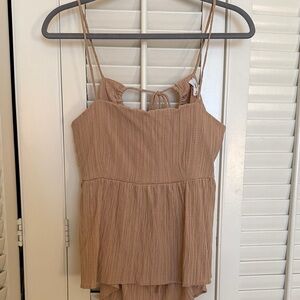 Women's Tan Sleeveless Top